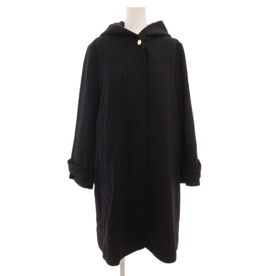 レイビームス Ray Beams ロングコート ジップアップ メルトン 0 紺 