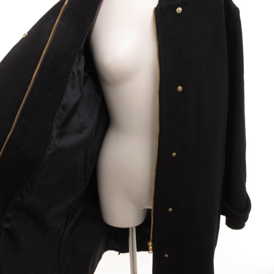レイビームス Ray Beams ロングコート ジップアップ メルトン 0 紺 