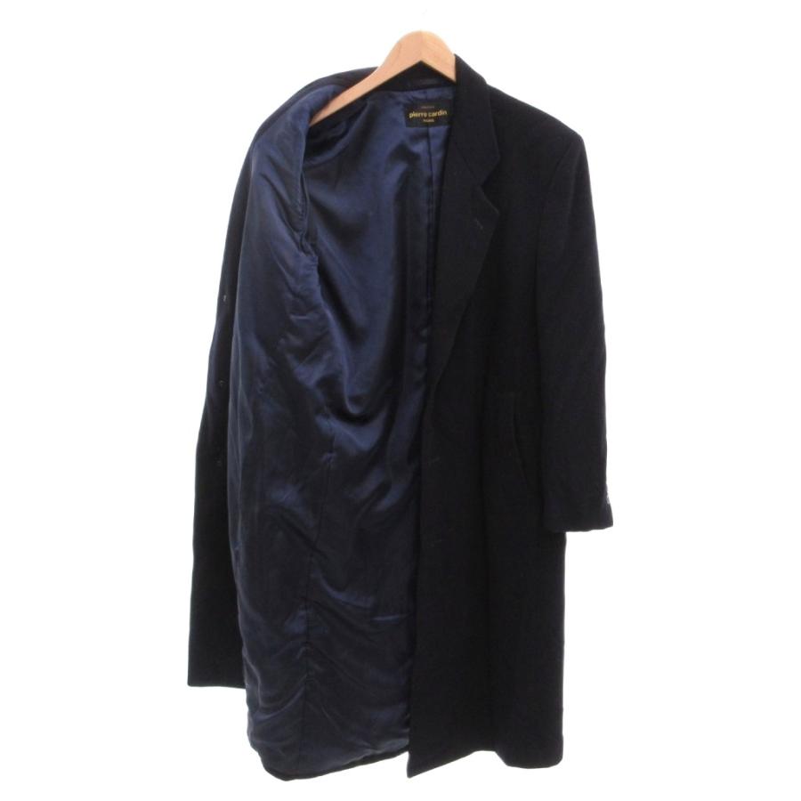 pierre cardin 黒コート ピエールカルダン Pierre Cardin チェスターコート カシミヤ混 ロング