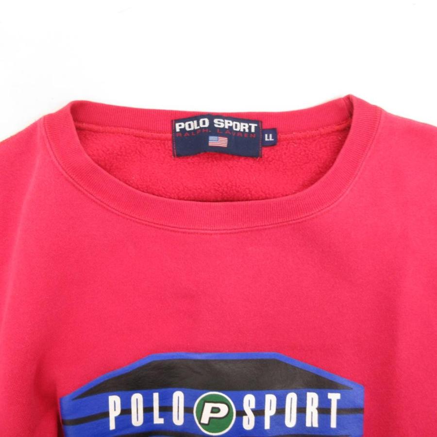 ポロスポーツ POLO SPORT スウェット トレーナー プリント ロゴ LL 赤