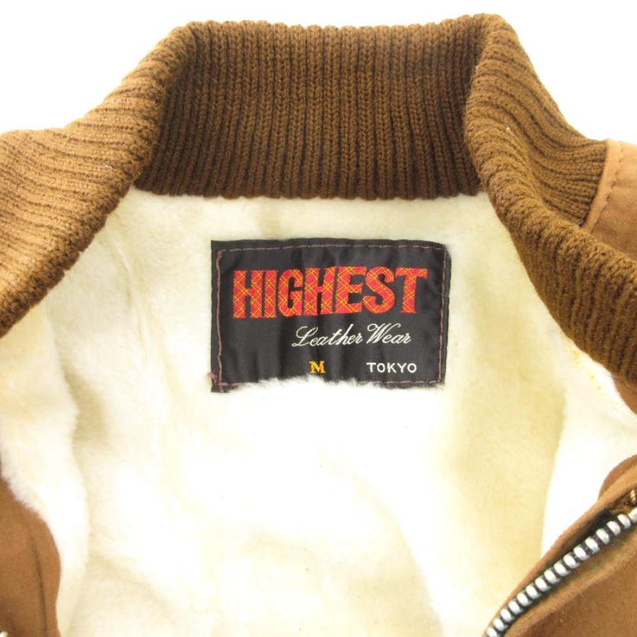 ハイエスト HIGHEST レザージャケット ブルゾン 裏地ボア ジップアップ