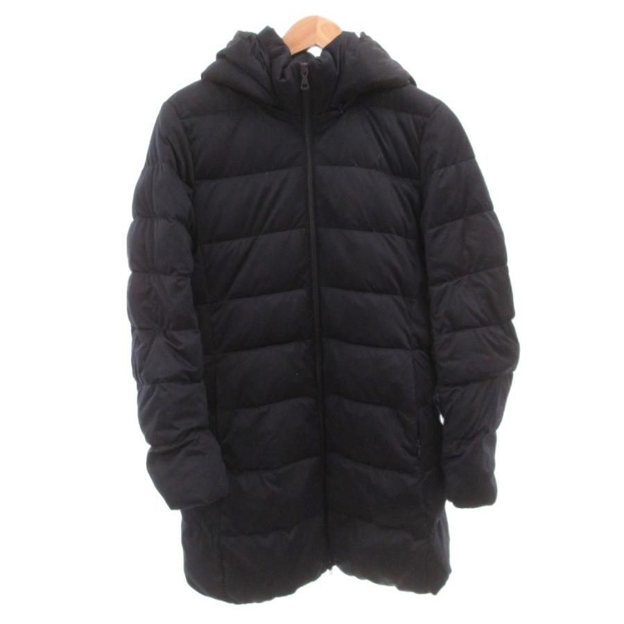 ユニクロ（UNIQLO） ストレッチダウンコート フード ひざ丈 XL 紺 