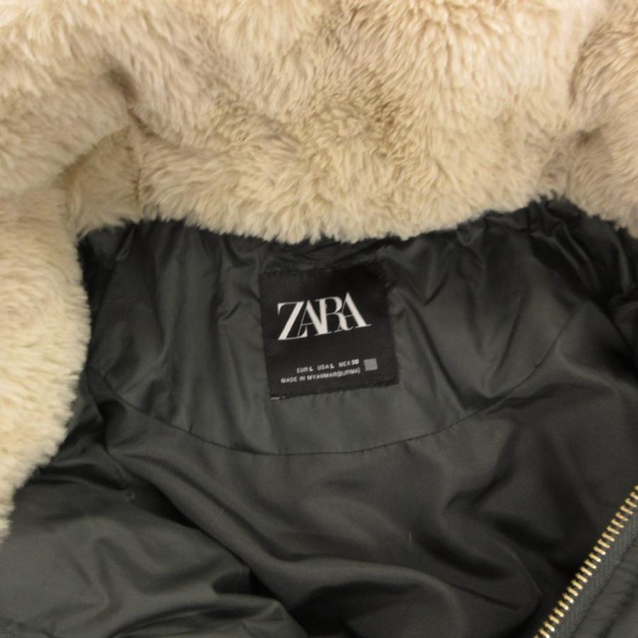 ZARA（ザラ） ダウンコート ジャケット ジップアップ フェイクファー L