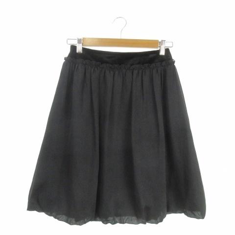エムズグレイシー M'S GRACY スカート 38 黒 ブラック ギャザー