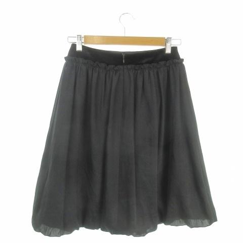 エムズグレイシー M'S GRACY スカート 38 黒 ブラック ギャザー