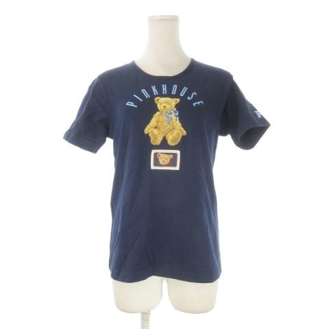 PINK HOUSE - ぴょんしゃんひな菊テディ半袖Tシャツ PINK HOUSE（ピンクハウス） PINK HOUSE Tシャツ L 紺 ネイビー 半袖