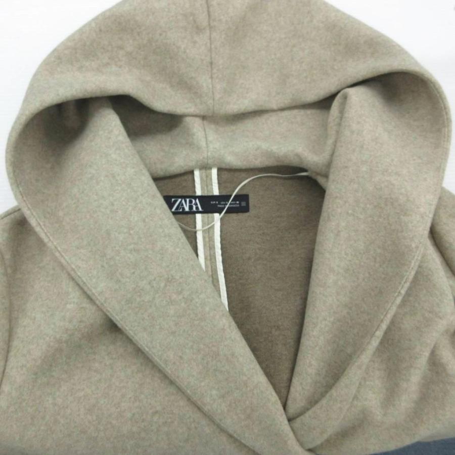 ZARA（ザラ） コート ロング丈 S 茶色 ブラウン フード付き ダブル