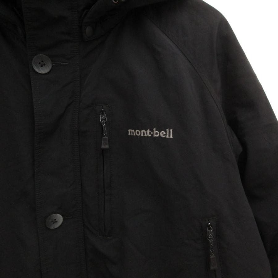 モンベル Montbell ダウンジャケット フード ロゴ L 黒 ブラック /JS