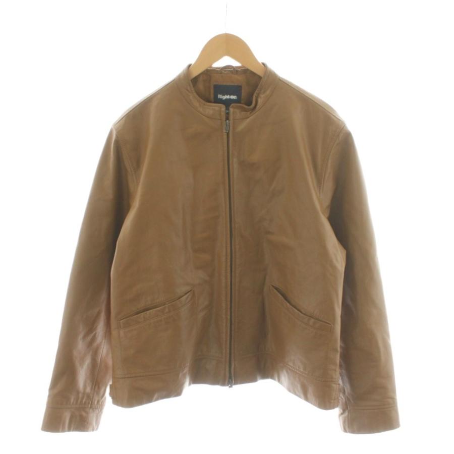 ライトオン Right-on ライダースジャケット シングル 上着 L 茶