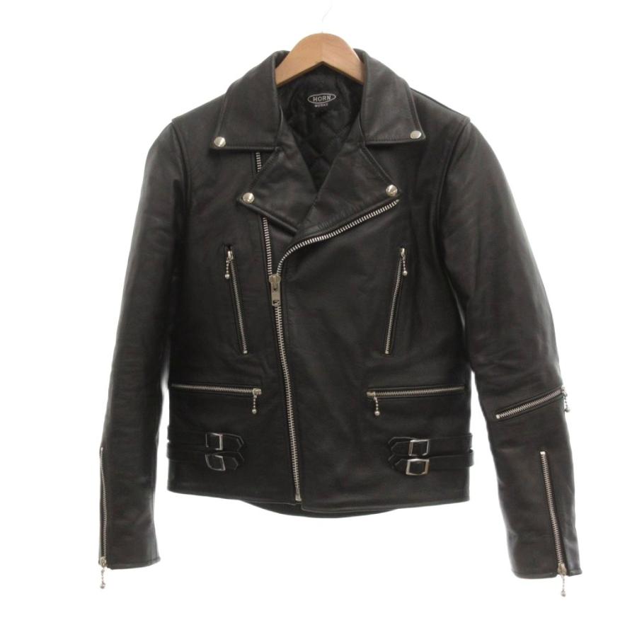 HORN WORKS ブラック レザー ダブルライダース L バッファロー HORN WORKS ブラック レザー ダブルライダース L バッファロー 【公式
