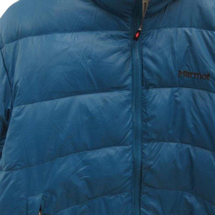 マーモット MARMOT ダウンジャケット ブルゾン ジップアップ ロゴ S 青 