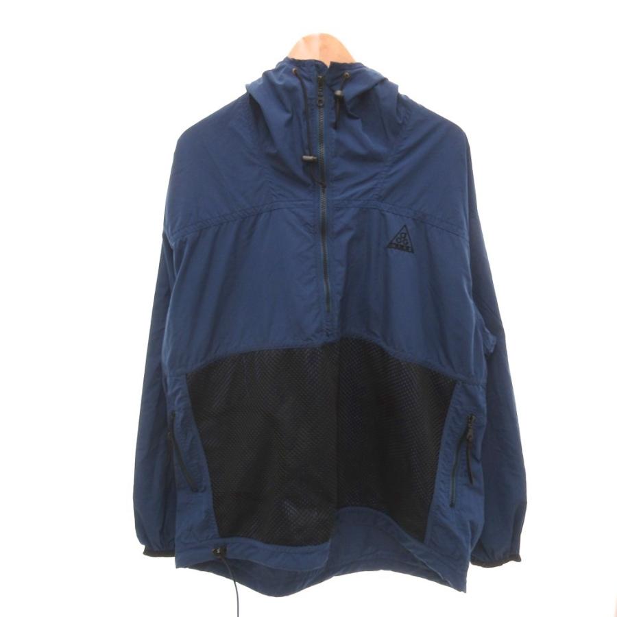 NIKE ACG ナイキ ハーフジップ ナイロン アノラックパーカー L 青