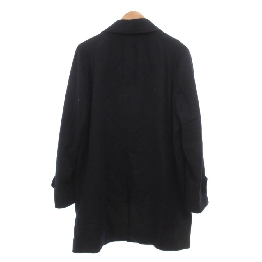ダーバン DURBAN 美品 ステンカラーコート カシミヤ メルトン L 紺