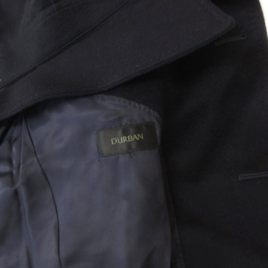 ダーバン DURBAN 美品 ステンカラーコート カシミヤ メルトン L 紺