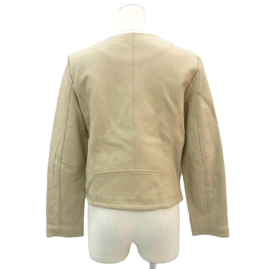 NATURAL BEAUTY BASIC（ナチュラルビューティーベーシック） レザージャケット 革ジャン 上着 L ベージュ ミドル丈 ...
