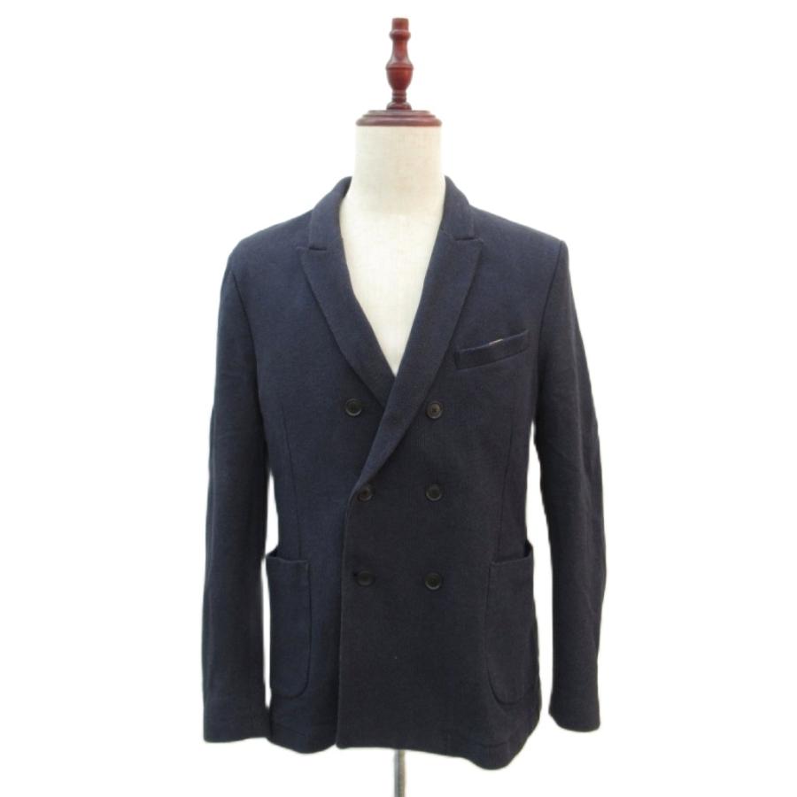 ザラマン ZARA MAN テーラードジャケット 上着 44 紺 ネイビー ダブル 