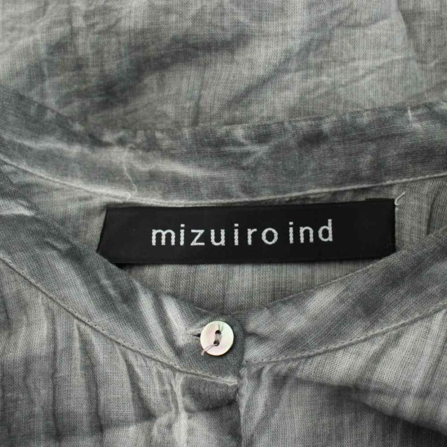 ミズイロインド mizuiro ind シャツ ブラウス グレー ピグメントダイ 