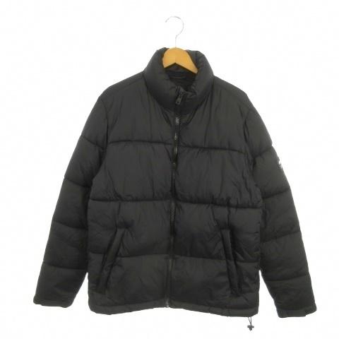 ZARA（ザラ） 中綿ジャケット 上着 L 黒 ブラック スタンドカラー 長袖