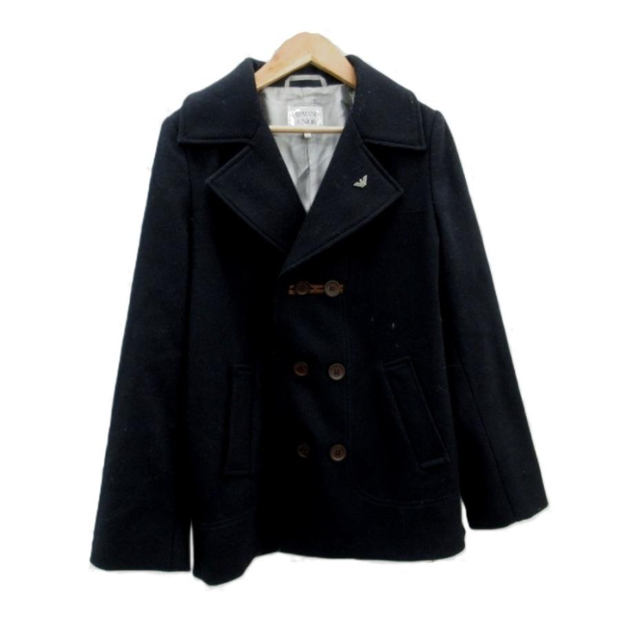 EMPORIO ARMANI ネイビー ピーコート ARMANI JEANS ダブルブレスト