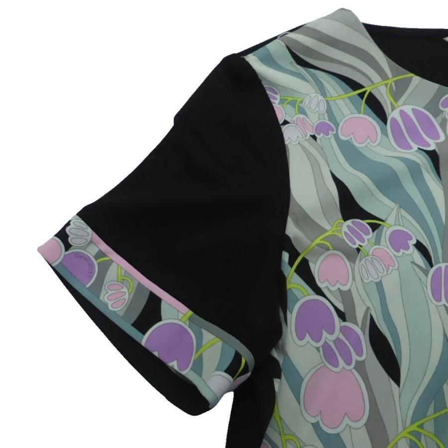 LEONARD FASHION 花柄 幾何学模様 半袖カットソー 美品】レオナール