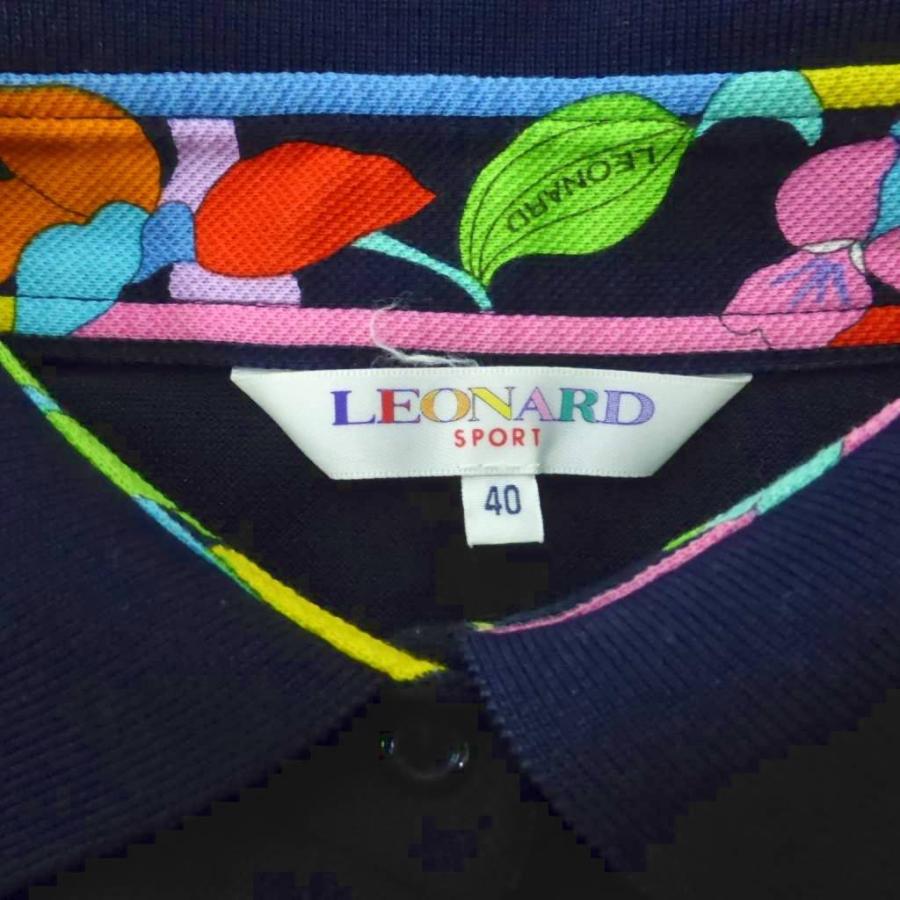 レオナールスポーツ LEONARD SPORT ポロシャツ ポロカラー 40 紺