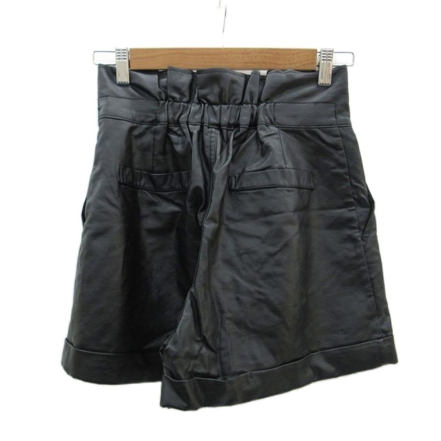 【美品】GGGpourhomme レザー　ショート　パンツ　L グレイル GRL フェイクレザーショートパンツ 短パン L 黒 ブラック