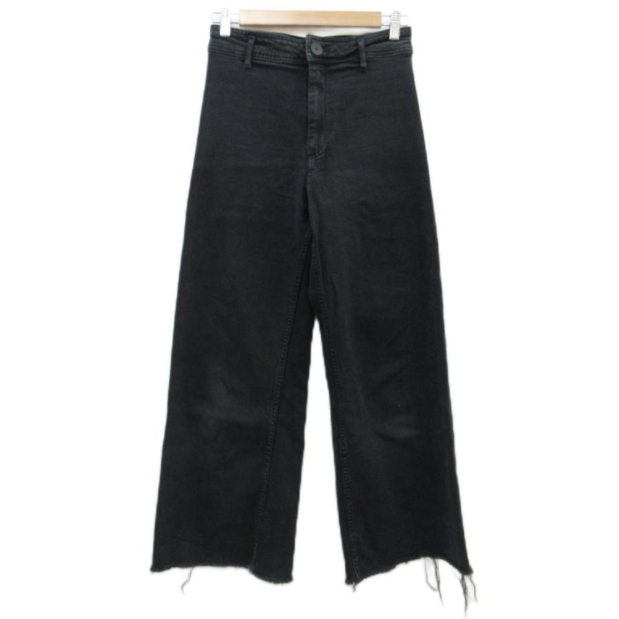 ZARA（ザラ） デニムパンツ ジーンズ ワイド ロング丈 38 M 黒