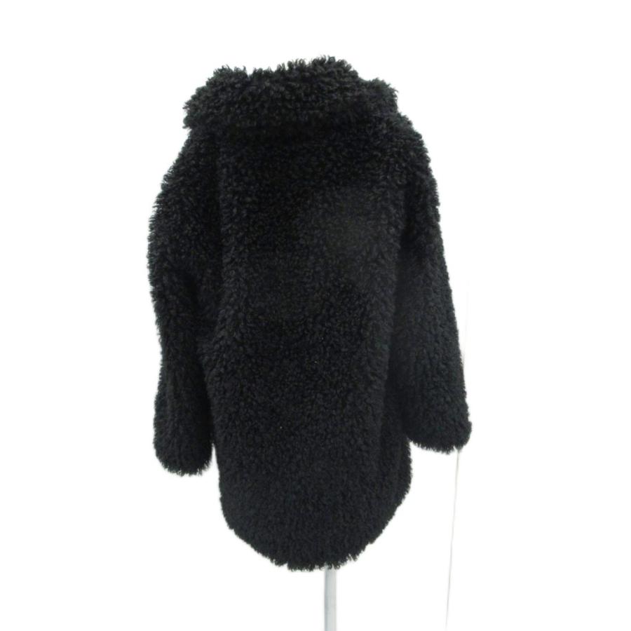 ZARA（ザラ） フェイクファーコート L 黒 ブラック ミドル丈 6318/248 