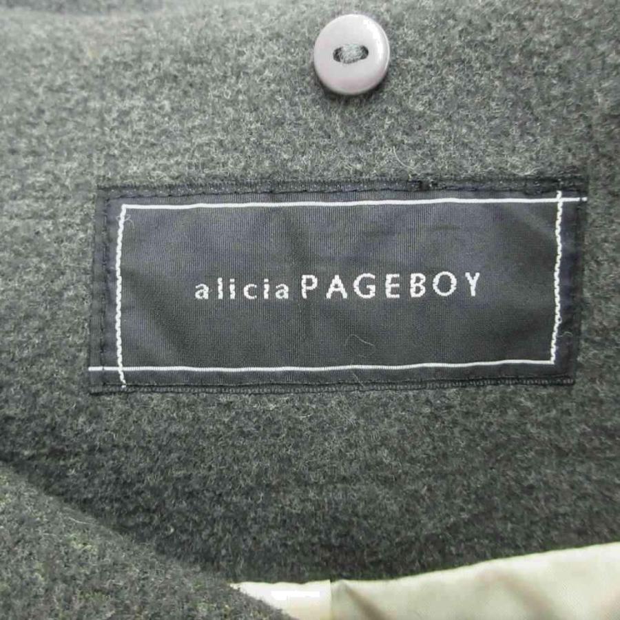 ページボーイ PAGE BOY アリシア alicia ノーカラーコート M カーキ 