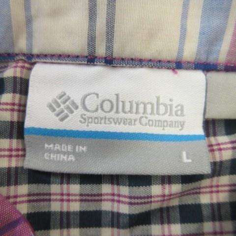 コロンビア Columbia OMNI-WICK アウトドアウエア シャツ L 紫 