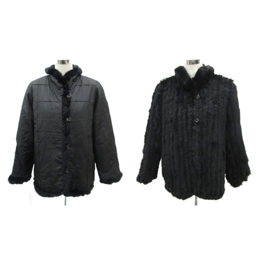 サンローズ SUN ROSE ラビットファーコート リバーシブル シルク M〜L 