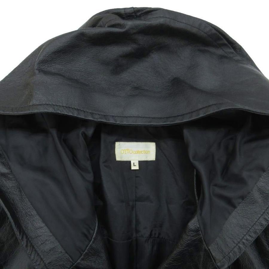 オットー OTTO コレクション collection レザーダッフルコート L 黒