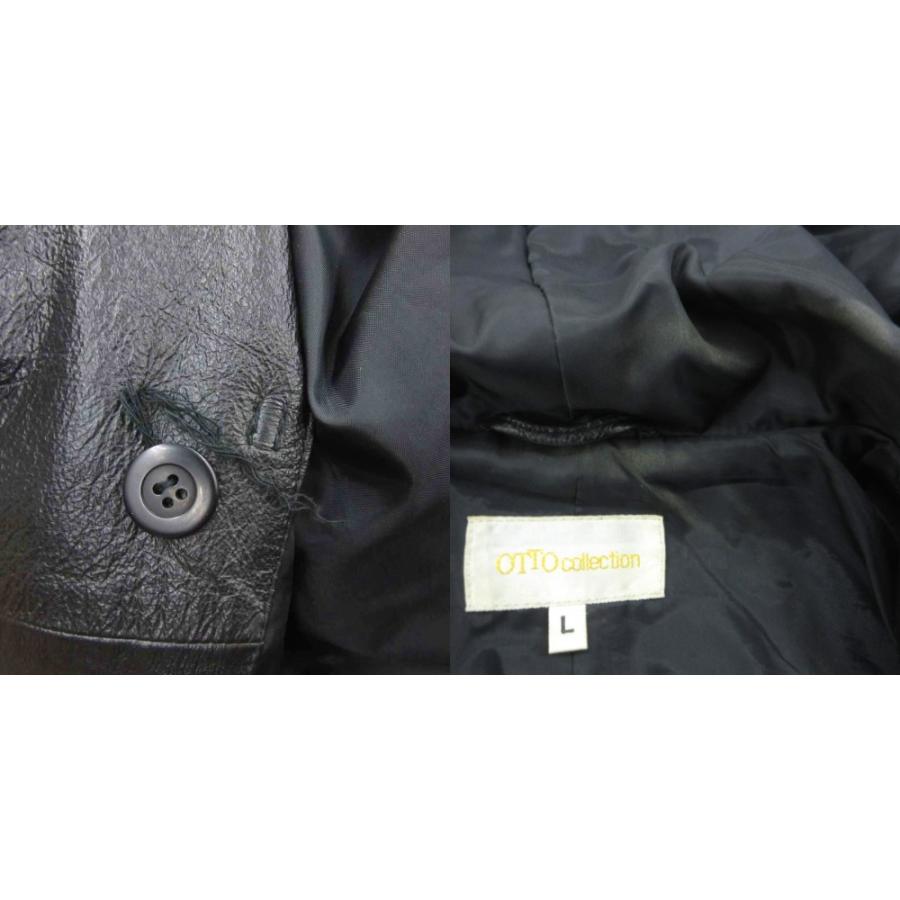 オットー OTTO コレクション collection レザーダッフルコート L 黒