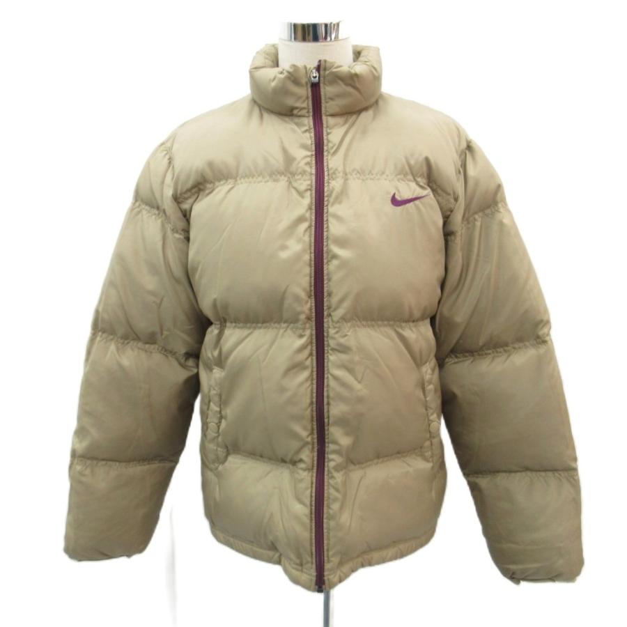 NIKE（ナイキ） ダウンジャケット 上着 M ベージュ ロゴ刺? スタンド 