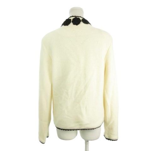 ハナエモリ HANAE MORI ニットジャケット フラワーモチーフ装飾 