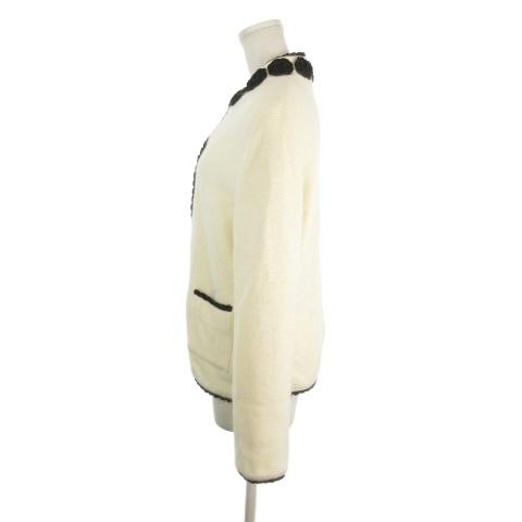 ハナエモリ HANAE MORI ニットジャケット フラワーモチーフ装飾 