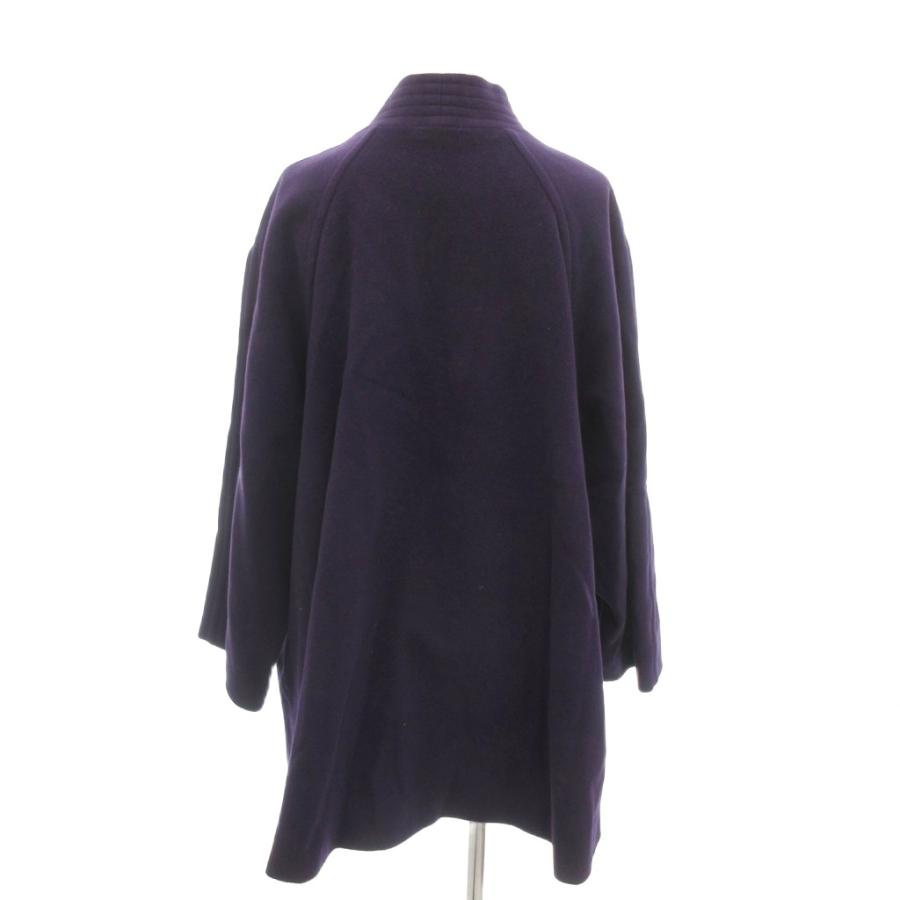 ハナエモリ HANAE MORI PARIS 美品 ノーカラーコート カシミヤ混 