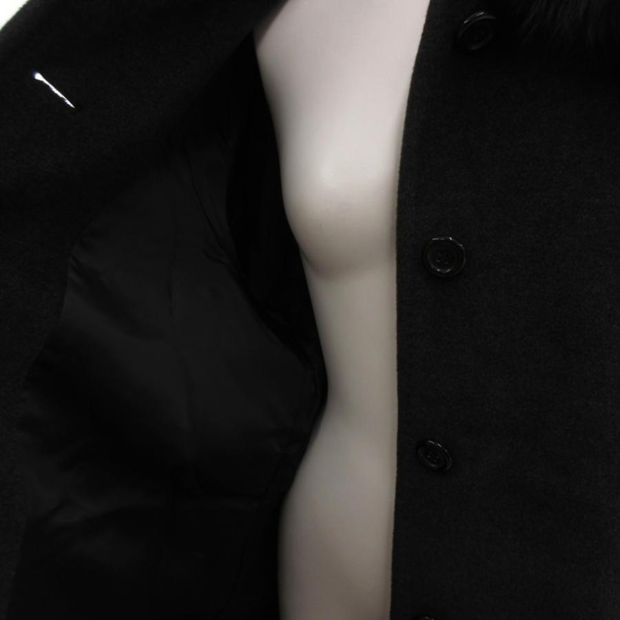 スキャパ SCAPA 美品 ロングコート アンゴラ フォックスファー衿 38 黒