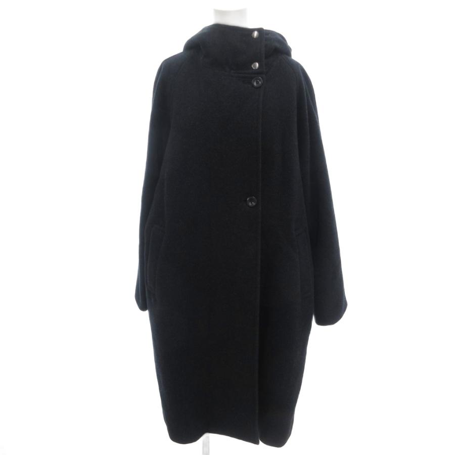 エニィファム anyFam フーデッドコート ロング丈 ウール シルク混 3 