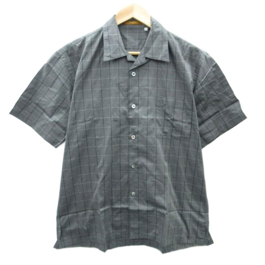 ランセル LANCEL オープンカラーカジュアルシャツ 半袖 MA グレー