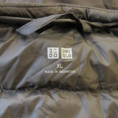 ユニクロ（UNIQLO） ライトダウンベスト ジャケット 上着 XL 茶 ブラウン ノーカラー ポケッタブル /CK47 ECD001 ...