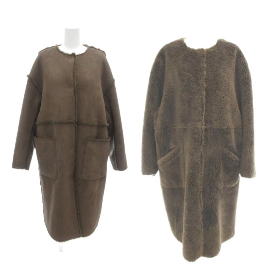 新品 Mila Owen リバーシブルノーカラーボアコート ミラオーウェン