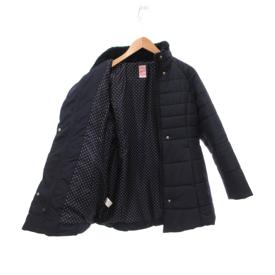 美品　ファミリア　女の子　薄手ジャケット　160 ファミリア Familiar 中綿ジャケット 160 紺 ネイビー リボン装飾