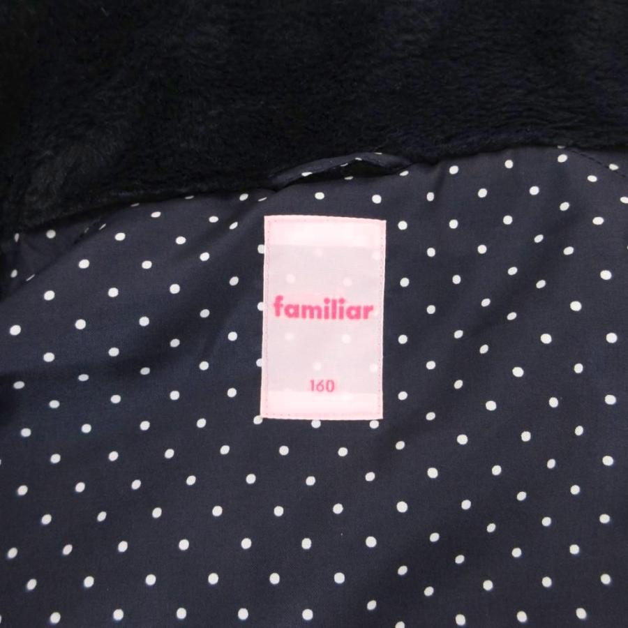 ファミリア Familiar 中綿ジャケット 160 紺 ネイビー リボン装飾