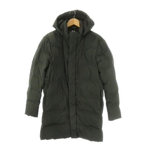 ユニクロ（UNIQLO） ダウンコート フーディ ボリューム L 緑 カーキ 