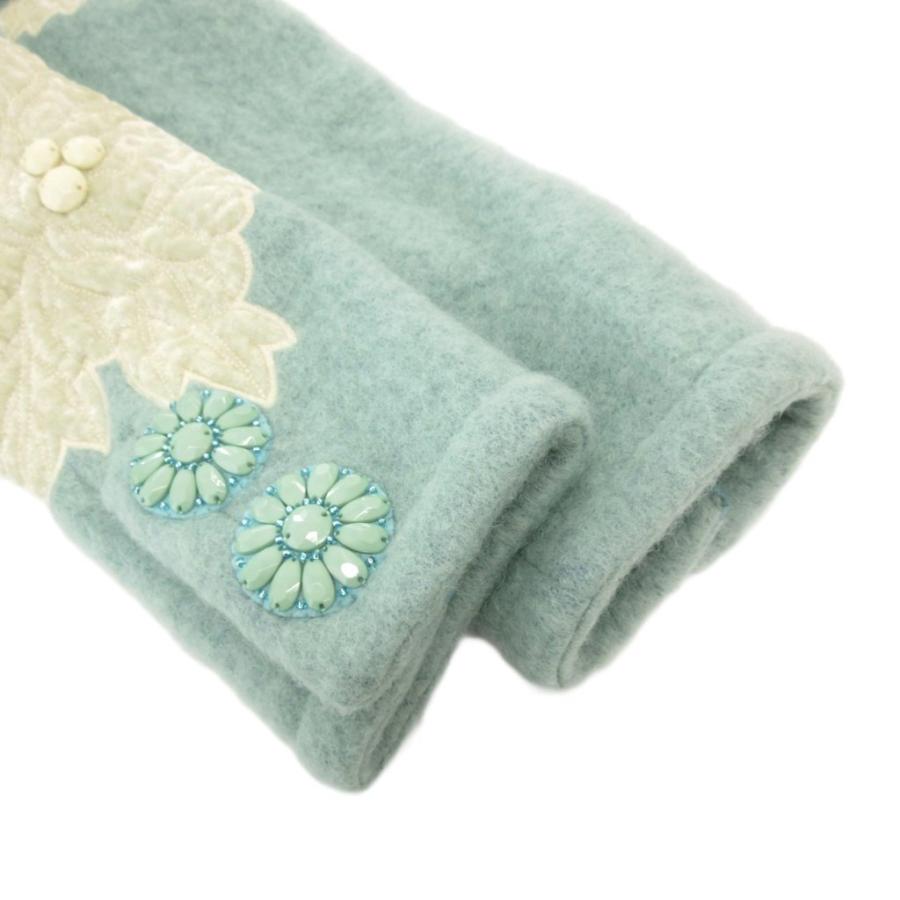 ノコオーノ Noko Ohno 美品 コート ベルベット 花柄 刺繍 ビーズ装飾 