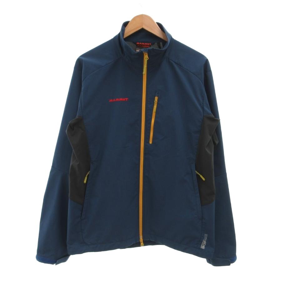 マムート MAMMUT ソフトシェルジャケット L 紺 ネイビー 長袖 スタンド