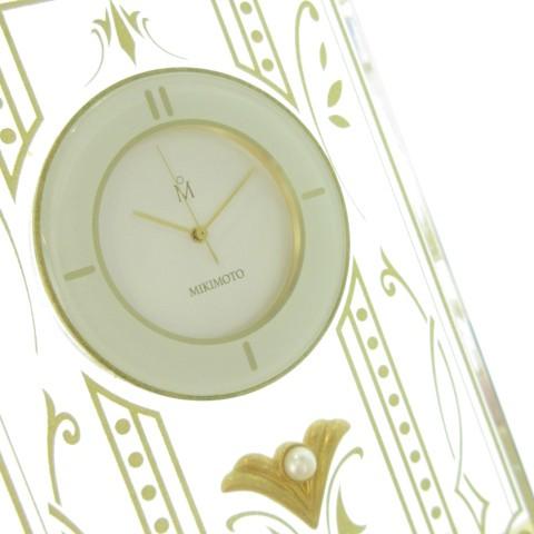 MIKIMOTO（ミキモト） 置時計 家具 インテリア クリア ゴールドカラー