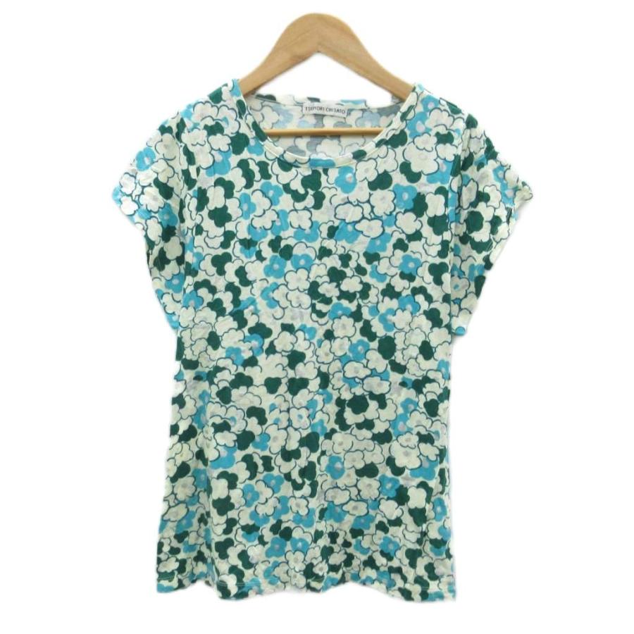 TSUMORI CHISATO（ツモリチサト） カットソー 半袖 2 緑 グリーン 総柄 