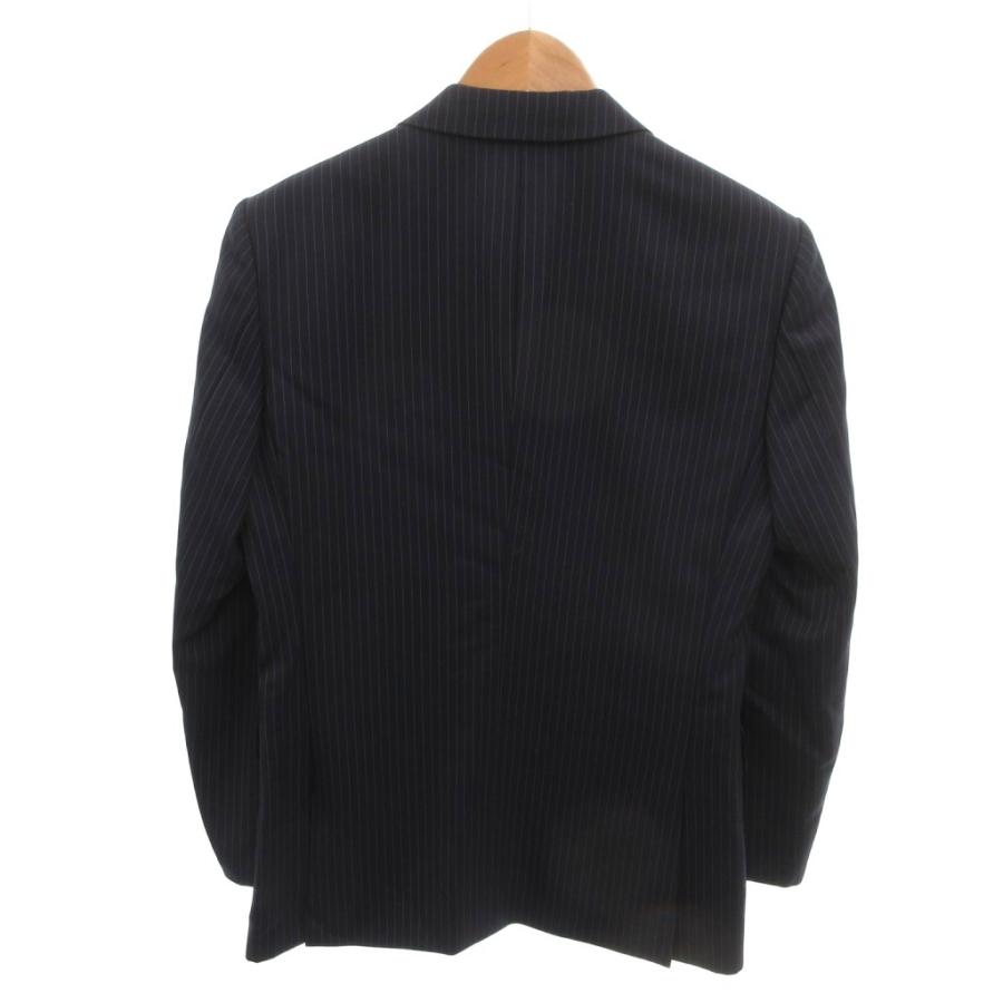 美品✨タケオキクチ 高級スーツ セットアップ ネイビー ストライプ 光沢 L相当 TAKEO KIKUCHI（タケオキクチ） 美品 スーツ セットアップ フォーマル